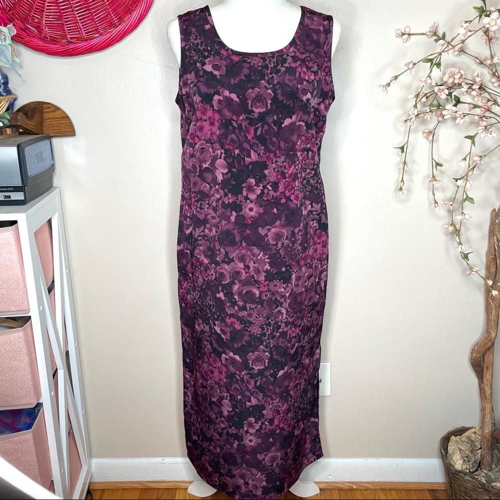 Vintage floral straight maxi dress